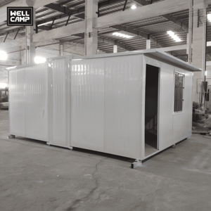 WELLCAMP Maison de camping extensible de 20 m², maison préfabriquée modulaire en conteneur, dortoir temporaire pour travailleurs, logement d'urgence et de villégiature - Product Image 1