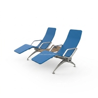 Banc d'attente d'aéroport LEADCOM LS-533Y moderne avec rembourrage intégré en PU, sièges VIP pour salle d'attente