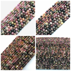 <span class=keywords><strong>Tourmaline</strong></span> naturelle <span class=keywords><strong>multicolore</strong></span> ronde de qualité A perle de pierres précieuses collier de bijoux en pierre semi-précieuse bracelet à bricoler soi-même - Product Image 4