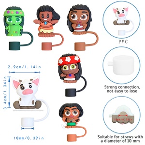 Wholesale 3D Shape 10Mm Moana Cartoons <b>Drinking</b> Lids <b>Hat</b> Charms for Cup Accessory Straw Topper - Product Image 4