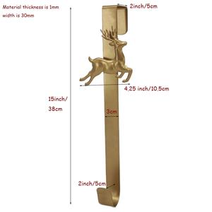 15 inch kerstkranshaken, metalen haken voor over de deur, praktische kleding- en handdoekhaken voor kerstdecoratie op de deur - Product Image 6
