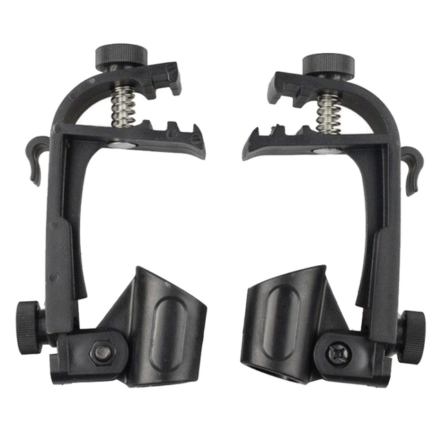 2 PCS Adjustable Clip on Drum Rim Shock Mount Microphone Mic Clamp Holder Suitable for 18-28mm Microphones