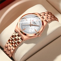 CURREN/Karen 9096 Damenmode Uhr mit Stahlband Kompakt 32mm Zifferblatt Quarz werk Zeiger Display Einfaches Design