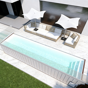 ชุดสระว่ายน้ำไฟเบอร์กลาสติดตั้งง่าย ป้องกันรังสียูวี สำหรับความสนุกสนานของครอบครัว ดีไซน์รักษ์โลกสำหรับพื้นที่กลางแจ้ง สระว่ายน้ำไฟเบอร์กลาสสไตล์รีสอร์ท - Product Image 2