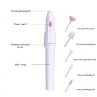Kit de perceuse à ongles portable avec 5 embouts de ponçage, outil professionnel de manucure et pédicure pour le nail art