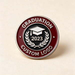 Insignia de aleación de zinc esmaltada al por mayor para escuelas, emblema personalizado, pin de solapa fundido a presión, broche de recuerdo de graduación para estudiantes - Product Image 2