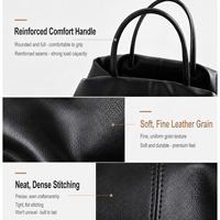 Sac fourre-tout de luxe pour femme en cuir véritable de vachette tanné végétal, décontracté, pour le quotidien, avec fermeture magnétique, grande capacité, en polyester