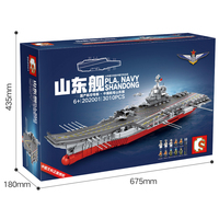 Sembo Block 202001 1:350 Porte-avions chinois PLA.Navy Modèle de navire Shandong Kit de briques militaires DIY Blocs de construction Jouets