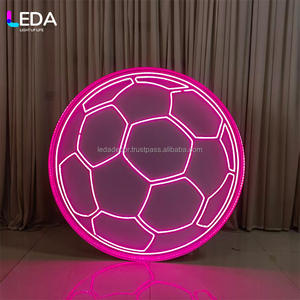 LEDA Custom RGB Metal <b>Football</b> and Basketball Light up <b>Glowing</b> Decorative Light for Wedding Birthday Event Decor - Product Image 3