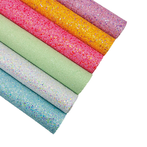 Sparkly Shiny Synthetic Vinyl Glitter Fabric Sheets Chunky Faux <strong>Leather</strong> for Shoes Bags Bow Crafts - Product Image 1
