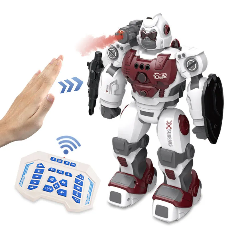 2.4G gesture sensing robot smart radio control pet animal robot dancing and singing animals robot toy with spray