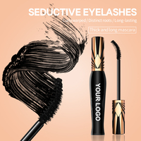 Cils noirs dorés waterproof pour une racine épaisse et longue, formule sombre 36H, emballage personnalisé OEM, faible MOQ, fabricant