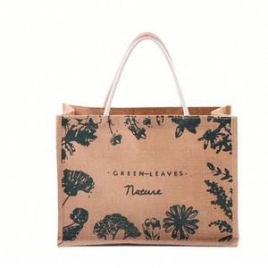Sac fourre-tout en toile de jute naturelle avec poignée personnalisée - Product Image 1