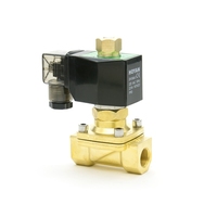 Vanne en laiton Hoyan PU-15K 1/2 po normalement ouverte 2 voies, raccord électrique AC 380V/220V/110V, filetage G/BSP/NPT pour eau/air/huile/diesel