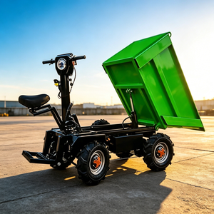 Carriola Elettrica Industriale a Quattro Ruote da 1000 kg con Batteria, Carrello Motorizzato con Ribaltamento Idraulico, Dumper Elettrico - Product Image 2