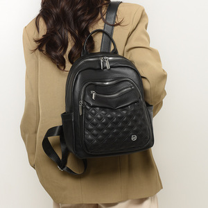 Zaino in Pelle con Motivo a Rombi alla Moda, Borsa a Spalla Casual da <span class=keywords><strong>Donna</strong></span> per Uso Quotidiano e Viaggi, Elegante Mini Zaino per Signore per Pendolarismo e Scuola - Product Image 2