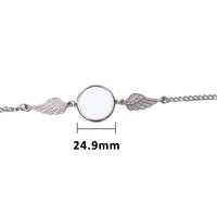 Bracelets vierges pour sublimation SCCFMM, cadeau créatif pour femme, pendentif en forme d'ange et de cœur, chaîne en maïs, alliage de zinc, photo DIY