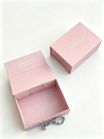 Luxuriöse Premium Umweltfreundliche Magnetische Faltbare Starre Geschenkbox Schaumstoffgefüttert Maßgefertigte Größe Rosa Band Brautjungfern-Antrag Hochzeit