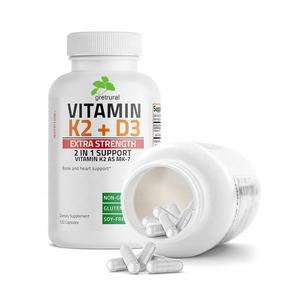 डी3 अतिरिक्त शक्ति अनुपूरक अस्थि और हृदय स्वास्थ्य डी3 के2 विटामिन कैप्सूल के साथ OEM/ODM विटामिन K2 - Product Image 1