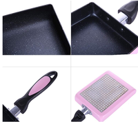 Nouvelle poêle à Tamagoyaki antiadhésive prête à l'emploi avec poignée en plastique amovible, compatible four, pour omelettes, steaks, camping, sans PTFE, OEM disponible