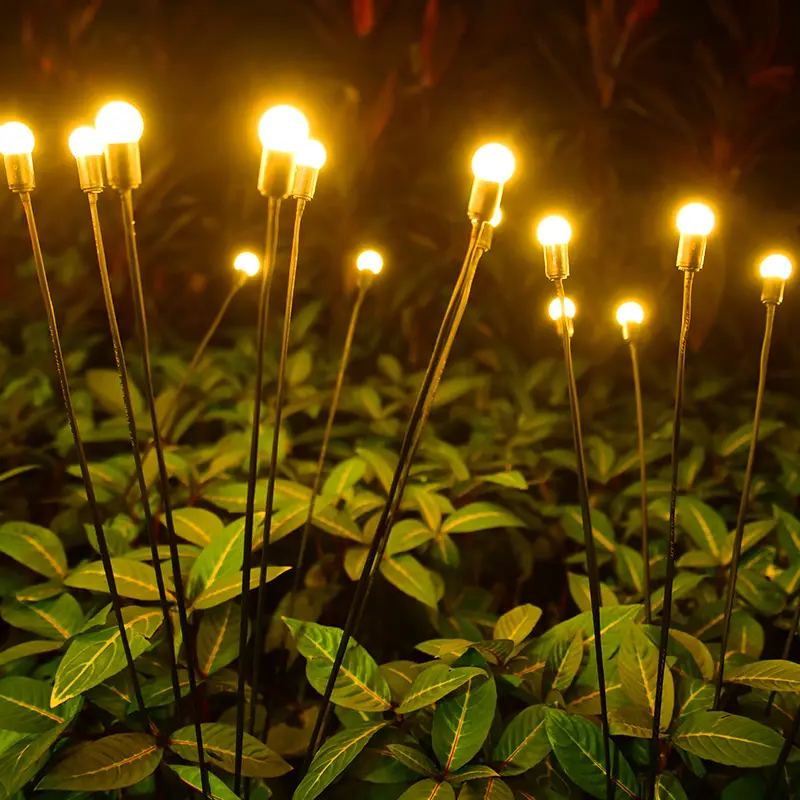 6 LED Solar-Gardenfeuerwerk Feuerfliege außen wasserdicht LED Neujahr Weihnachtsdekoration Rasen- und Boden-Stecklampen