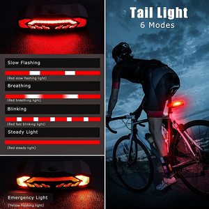Superventas 5 en 1 multifunción IP65 impermeable Usb recargable accesorios de bicicleta luz trasera de bicicleta - Product Image 5