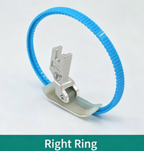 Pied presseur à rouleau denté double face bleu avec poulie et anneau, adapté pour la couture de doudounes, accessoire pour machine à coudre - Product Image 4