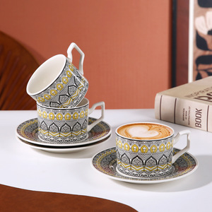 Modern High End Coffee Cup Saucer <b>Set</b> Heat-Resisting Durable Exotic Ceramic Mug Stylish Souvenir Gift Gift Box for Business - Product Image 3