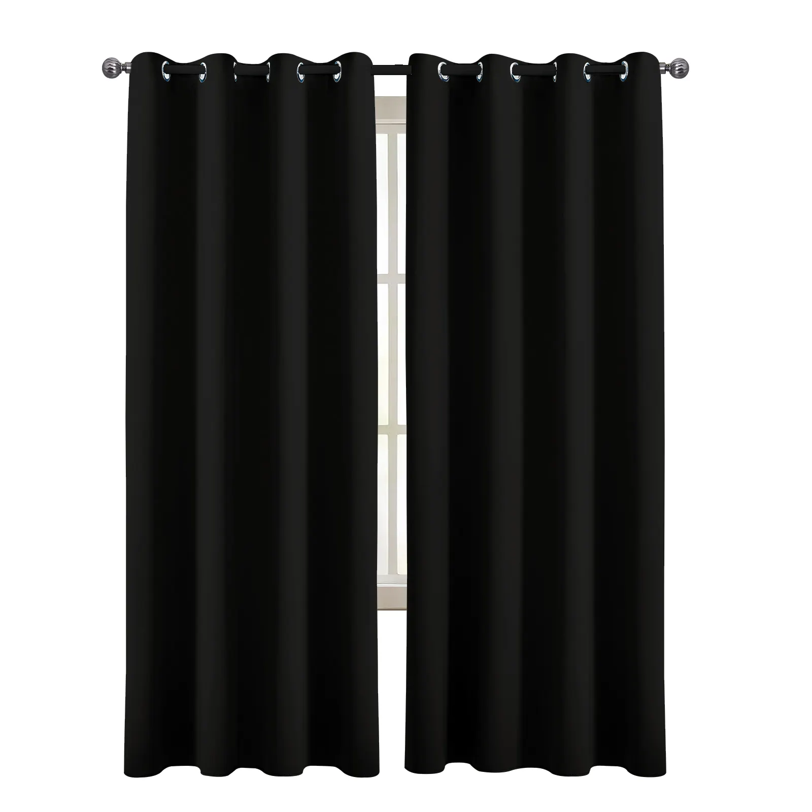 Amity Custom American Polyester Living Room Darkening Solid Color Thick Blackout Window Blinds Blackout Curtains For Bedroom