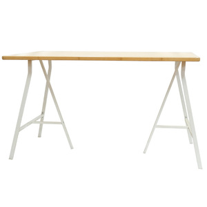 [Custom Made by Manufacturer] Rectangular Minimalist Office <b>Desk</b> with Carbon Steel Legs and Bamboo Dining Table - Product Image 3