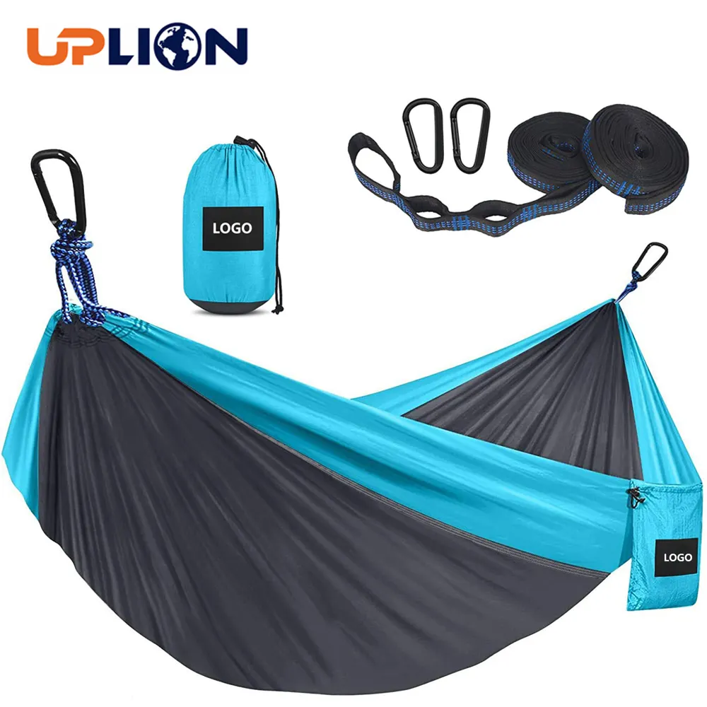 Uplion Camping-Hängematte Doppel- und Einzel-Hängematten mit 2 Baumträgern und Tragetasche, ideal für Outdoor, Indoor, Strand, Camping