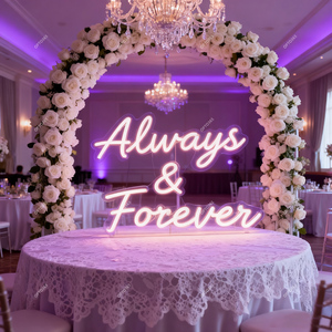 Letrero de Neón Luminoso Personalizado para Decoración de Bodas, Marco de Fotos <span class=keywords><strong>con</strong></span> la Frase 'Happily Ever After', Decoración de Pared para el Hogar, Letrero Luminoso <span class=keywords><strong>con</strong></span> Logotipo - Product Image 2