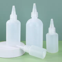 Vente en gros 10ml 20ml 30ml 50ml 100ml Bouteille de colle translucide à pointe pressable Bouteille d'huile de grêle en plastique avec bouchon de distribution ouvert par torsion