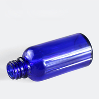 Flacon en verre bleu cobalt pour huile essentielle, soin de la peau, parfum, avec bouchon à vis, 5 ml, 10 ml, 20 ml, 30 ml, 50 ml, 100 ml