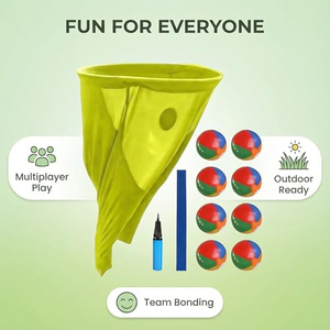 Jeu de lancer géant d'extérieur amusant pour toute la famille avec balles rebondissantes et pompe à air - Product Image 2
