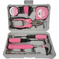 Kit d'outils multifonctionnels roses épaissis, petit ensemble d'outils à main pour projets de bricolage domestique pour femmes