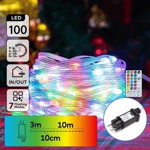 Guirlandes lumineuses - guirlandes lumineuses basse tension, 10m, couleurs RVB, matériaux PVC et cuivre, idéales pour les décorations - Product Image 1
