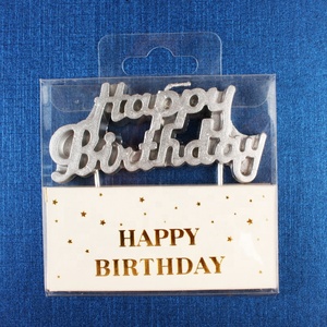 Metal Gold Silver <strong>Letter</strong> Birthday Candle for Happy Birthday <strong>Cake</strong> - Product Image 5