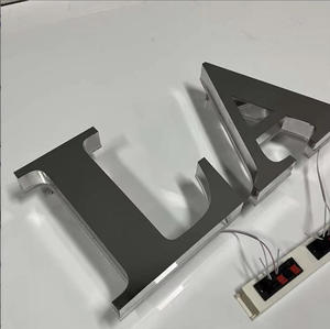 Insegna 3D Illuminata in Acciaio Inox, Lettere LED con Illuminazione di Sottofondo, Insegna <span class=keywords><strong>Luminosa</strong></span> <span class=keywords><strong>per</strong></span> Esterni - Product Image 3