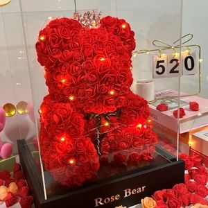 Oso de Peluche con Rosa Eterna Artificial para Mamá, Regalos y Decoración para el Día de la Madre, Cumpleaños, San Valentín, Aniversario, Miniaturas - Product Image 1