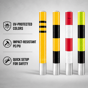 Bolardo <span class=keywords><strong>de</strong></span> Seguridad Vial Moderno <span class=keywords><strong>de</strong></span> Acero con Energía <span class=keywords><strong>Solar</strong></span>, Súper Reflectante, LED Intermitente <span class=keywords><strong>de</strong></span> Alta Visibilidad para Carreteras - Product Image 1