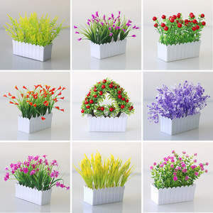 <span class=keywords><strong>Planta</strong></span> bonsái Flor Traje <span class=keywords><strong>Planta</strong></span> en maceta artificial <span class=keywords><strong>de</strong></span> plástico verde con valla Adorno <span class=keywords><strong>de</strong></span> escritorio para decoración <span class=keywords><strong>de</strong></span> ventanas - Product Image 2