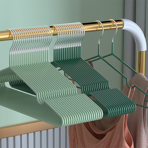 Lot de 10 cintres métalliques antidérapants sans trace, robustes, pour l'organisation de la chambre à coucher et le gain de place domestique - Product Image 4
