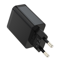 Cargador de Pared Rápido GaN de 35W con Doble Puerto USB A+C, Enchufe KR, para Teléfono Móvil, Adaptador de Viaje para Carga Rápida de Tabletas