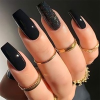 Ongles de luxe personnalisés presse sur les ongles faux Art presse sur couverture complète long cercueil faux ongles