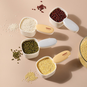 Lucky Measuring Spoon Set With Lid For Rice Flour Grain Kitchen Use - Product Image 1