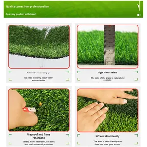 Gazon artificiel pour jardin <span class=keywords><strong>d</strong></span>'enfants et terrain de football, matériau <span class=keywords><strong>vert</strong></span> PP/PE, <span class=keywords><strong>tapis</strong></span> de terrain de sport extérieur - Product Image 3