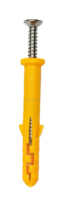 Kit Pengait Dinding Nylon 8*60 Warna Kuning, Sekrup Ekspansi Model Ikan dengan Tutup Dekoratif untuk Pemasangan Roller Shutter dan Tirai Jendela