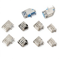 Guozhi Memproduksi Konektor USB 2.0 Female 20 Pin Sisi-Terpasang 90 Derajat, Tipe Badan Pendek 100 mm, Tersedia dengan Tepi