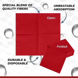 Serviettes en <span class=keywords><strong>papier</strong></span> personnalisées jetables pour boissons rouges, serviettes <span class=keywords><strong>de</strong></span> cocktail - Product Image 2